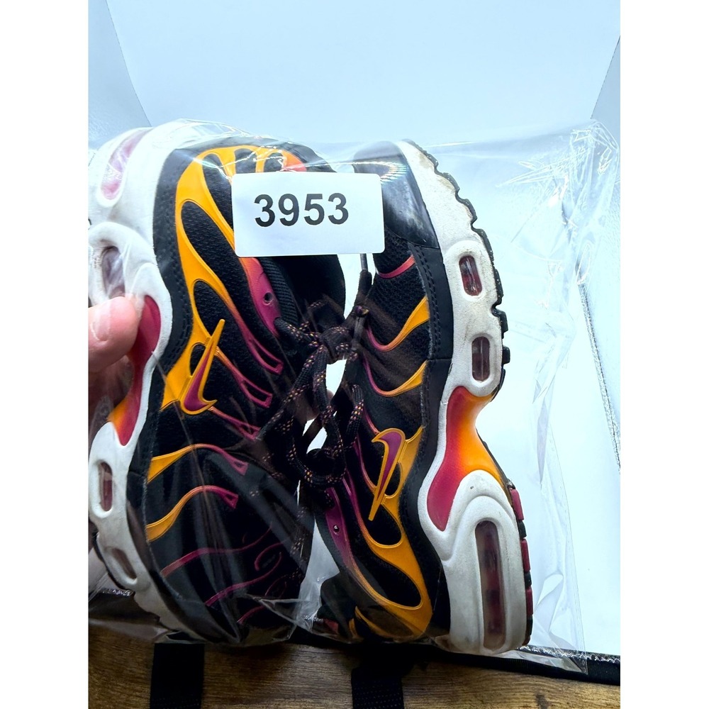 Nike Air Max Plus GS Dx9264-001 Kids 3.5 Sneaker Black Active Pink Mesh Shoes - Picture 9 of 9